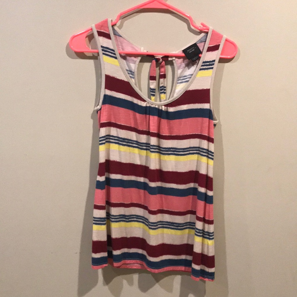 Deletta tank top women size XS Multi color stripe